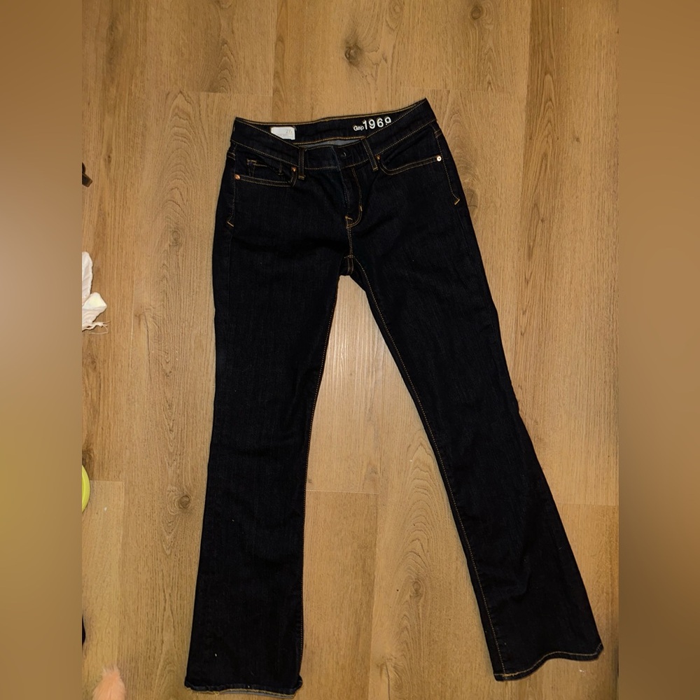 dark wash bootcut low-rise gap jeans